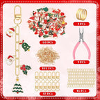 AUGSUN 713Pcs Christmas Keychain Making Kit Xmas Keychain Craft | Santa Claus - Image 2