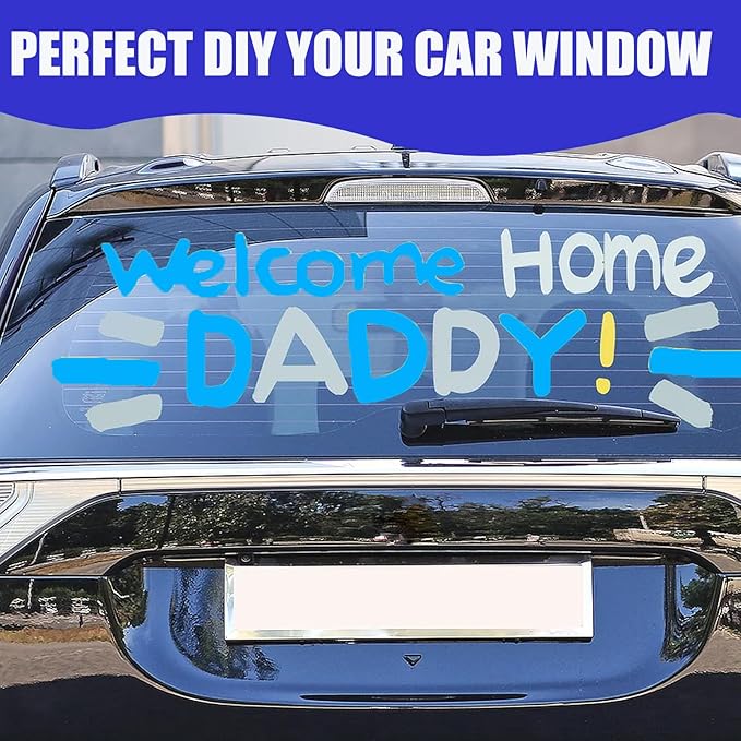 Window Chalk Markers for Cars Glass Washable, 16 Colors Jumbo Liquid Chalk - Image 7