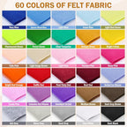 XSEINO 60PCS 8" x 12" 1.4 mm Thick Soft Felt Sheets, 60 Assorted Multicolour - Image 3