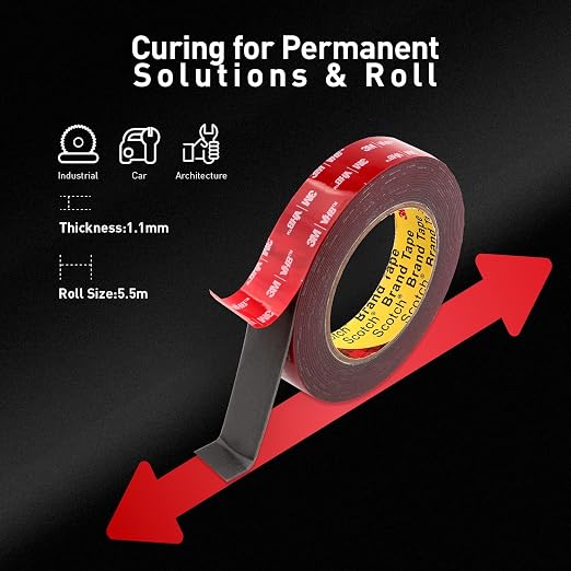 3M Double Sided Tape, Heavy Duty, 1/2” x 18Ft, Waterproof Foam Mounting Tape - Image 5