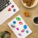 Colorful Art Lips Mouth Expressions Vinyl Stickers Pack 50pcs - Image 7