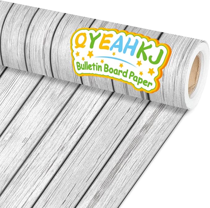 Qyeahkj Wood Grain Bulletin Board Paper Roll Rustic Bulletin Board Background by Qyeahkj