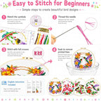 Zhenqing Cross Stitch Kit for Beginners 4 Pack Bird Floral Embroidery Kit 11CT - Image 7