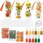 Fuyoooo 376 Pcs Pressed Flowers Bookmark Making Kit, DIY Bookmark Laminating by Liraitoya