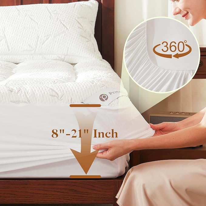 PRIMESOFT 100% Waterproof King Size Mattress Topper, Thick Pillow Top Mattress - Image 6