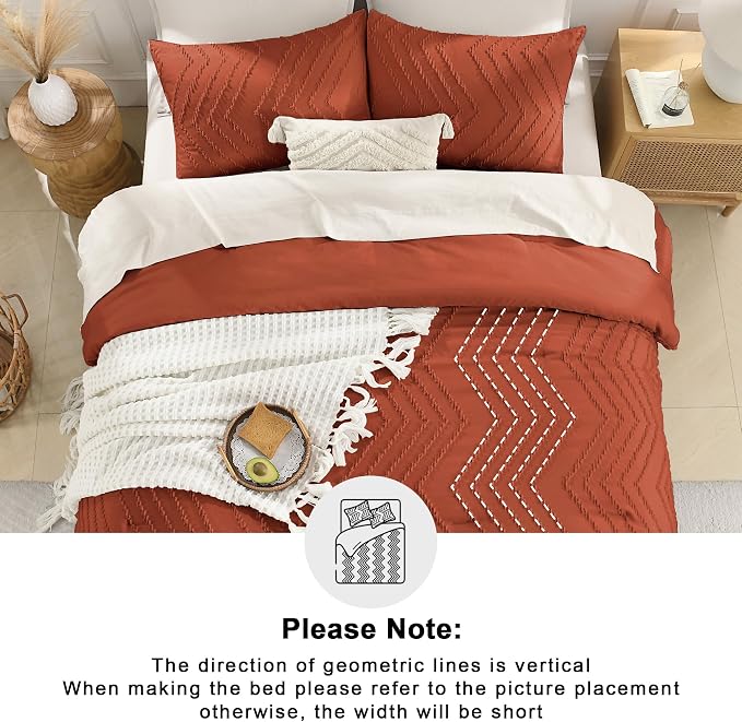 Andency Burnt Orange Twin/Twin XL Comforter Set, Twin Bed Comforter - Image 5