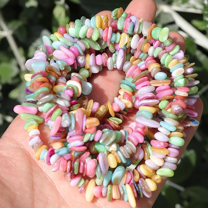 400pcs Pastel Shell Chip Beads 5-8mm Pre-drilled Freeform Loose Gemstone - Image 5