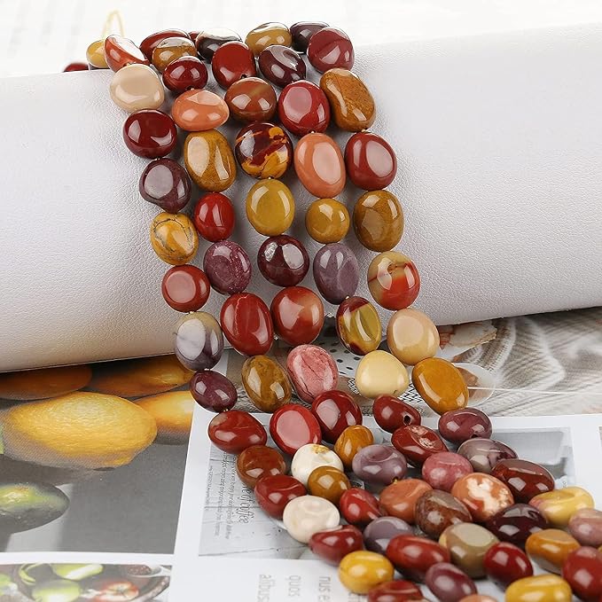 HAAMIIQII Natural Mookaite Jasper Pebble Stone 5-8mm Small Irregular Freeform - Image 2