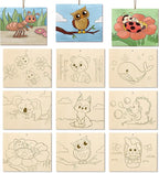 COCHIE 10 Pieces Large Cute Animals Unfinished Wood Crafts to Paint by COCHIE