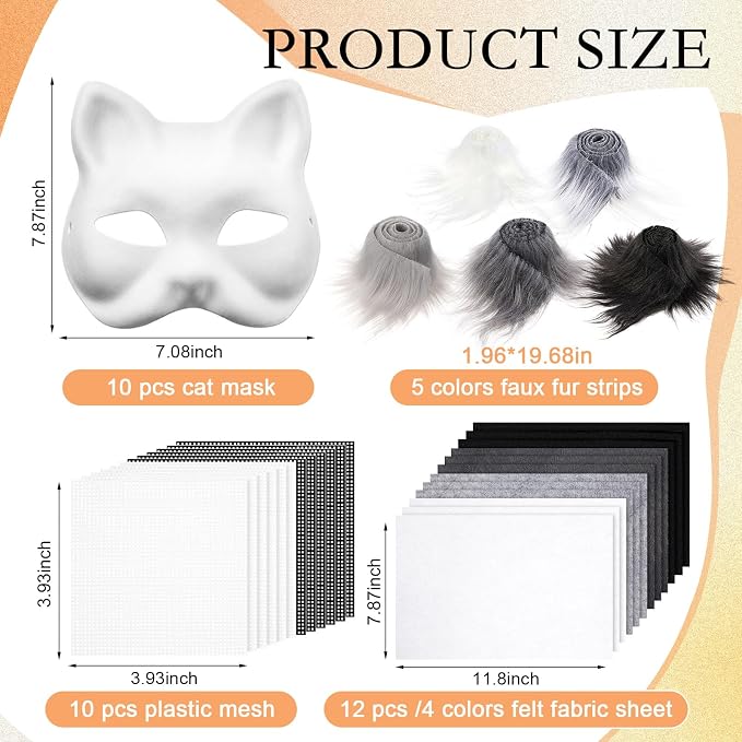 Seenelling DIY Therian Mask Kit Blank Cat Mask - Image 2