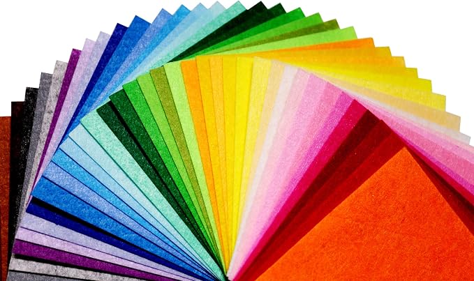 42PCS Colored Felt Fabric Sheets, 6 x 6 inches Macdori Craft Felt Squares by Macdori