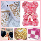 9000Pcs Gold Silver White Beige Flatback Pearls - Image 5