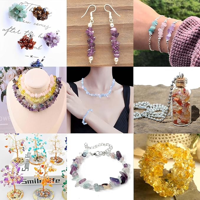 200pcs Natural Chip Stone Beads Gemstone Healing Crystal Loose Rock Bead | - Image 4