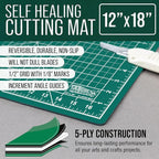 U.S. Art Supply 12" x 18" Self-Healing Cutting Mat 5-Ply - Image 2