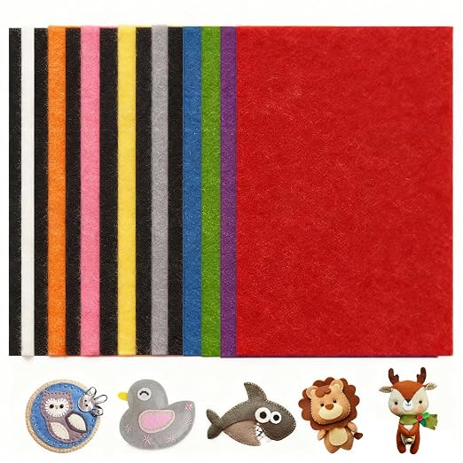 15 Pack Self Adhesive Felt Sheets 10 Colors DIY Sticky Back Felt by Unknown