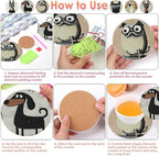 ijbnhd 6 Pcs Dog Diamond Painting Coasters Kits - Image 6