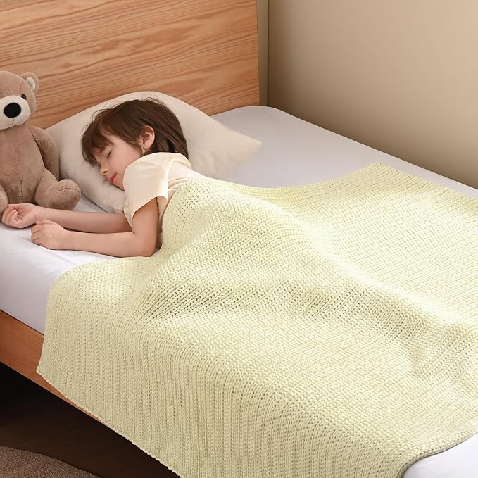 Guohaoi Knitted Weighted Blanket Kids No Beads Cooling Heavy Blanket, Home - Image 2