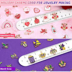 SANNIX 110Pcs/55 Pairs Valentine's Day Mardi Gras Charms, Holiday Pendants - Image 2