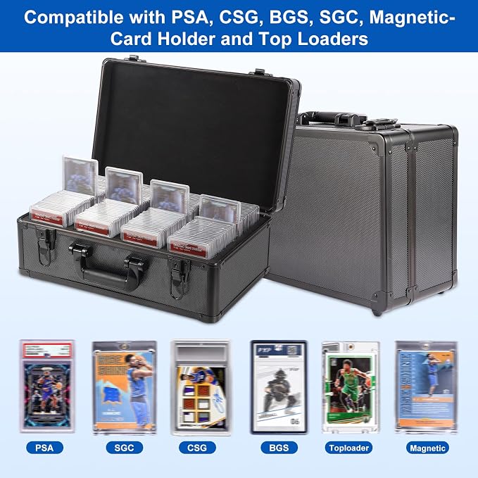 EcoVibe Graded Card Case, Aluminum Alloy Trading Card Storage Box - Image 2