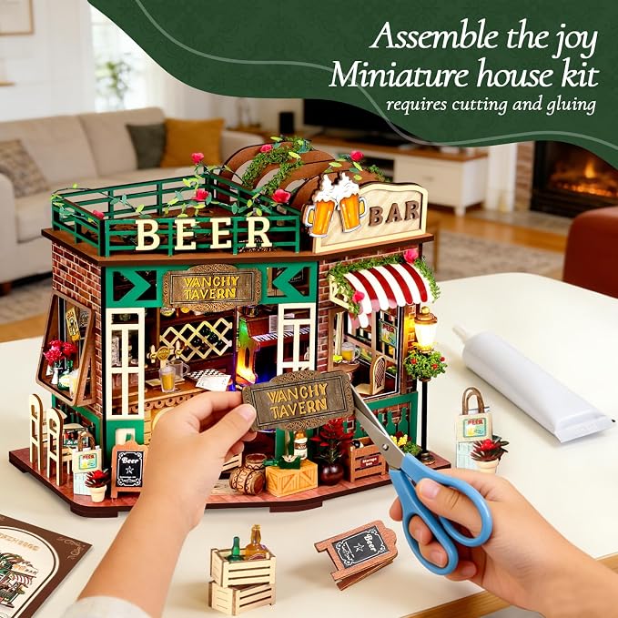 Book Nook, Beer Shop DIY Miniature House Kit - Image 6