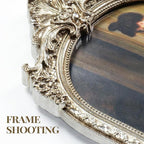 Cuspin 4x6 Vintage Silver Picture Frame, Ornate Arched Resin Photo Frame - Image 4