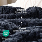 Drewin Weighted Blanket Queen Size 20lbs, Soft Cozy Jacquard Sherpa Weighted - Image 2