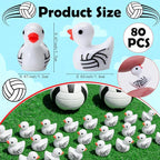 80 Pcs Mini Resin Volleyball Ducks, Small Figurines Bulk Tiny Sports Duck - Image 2
