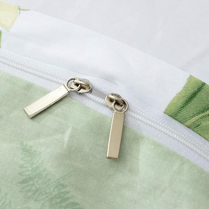 FADFAY Duvet Cover Set Queen Shabby Green Daisy and Lavender Flowers 100% Cotton - Image 4