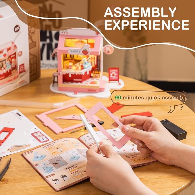 DIY Mini House Building Miniature Kit Milkbox, Miniverse Lifestyle Bookshelf - Image 3