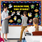 120pcs Outer Space Theme Cutouts Back to School Bulletin Board Decorations - Image 5