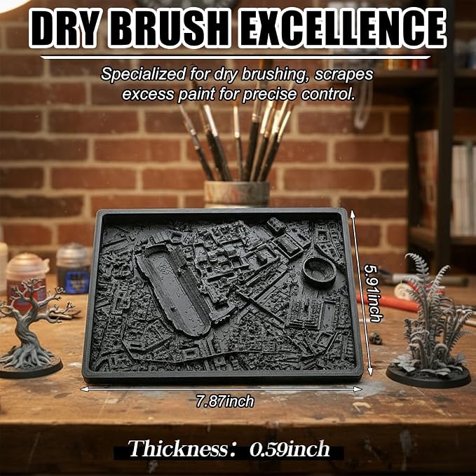 Fuyoooo Dry Brush Palette, Miniature Painting Dry Brush Palette - Image 2
