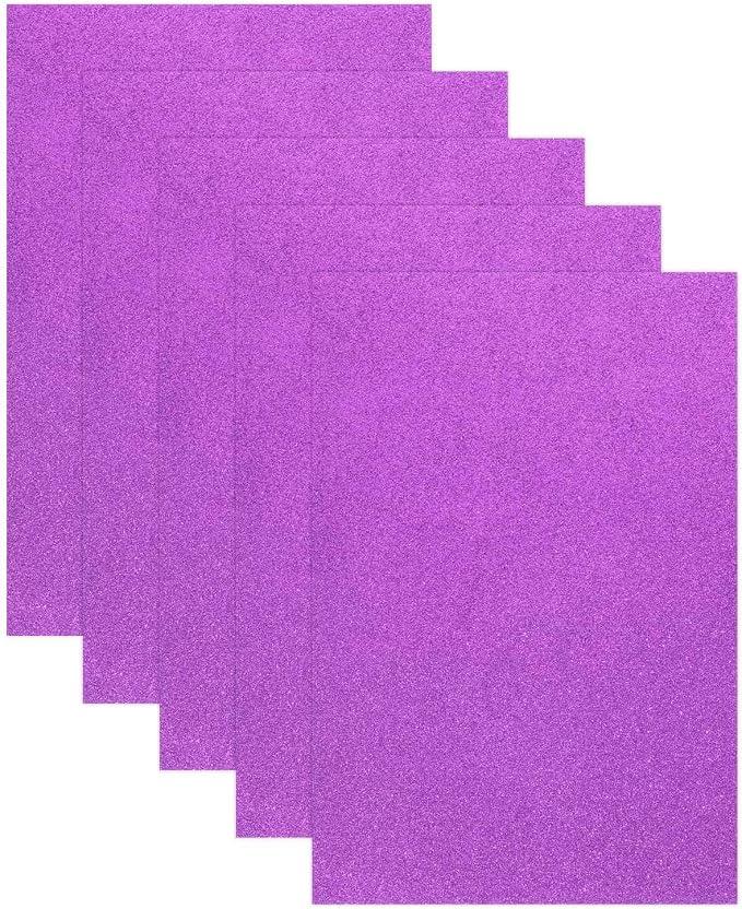MECCANIXITY 5 Sheets Purple Shiny Foam Sheets, 8 Inch x 12 Inch Sparkle EVA by MECCANIXITY