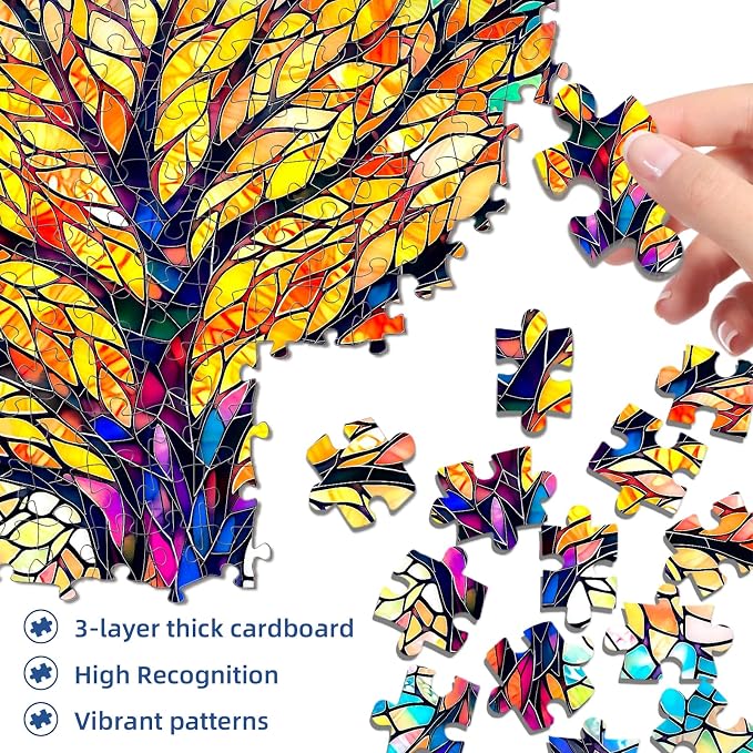 Tree of Life Mosaic Puzzles for Adults 1000 Pieces, Challenging Jigsaw Puzzles - Image 3
