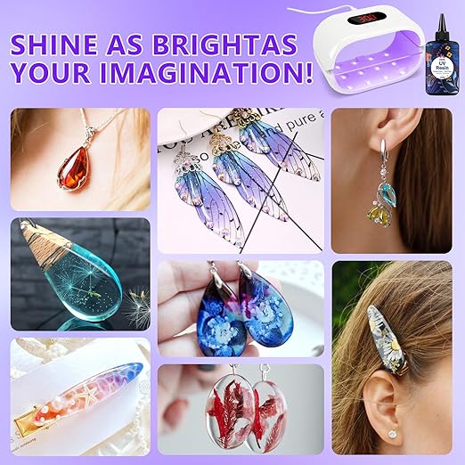 KISREL 500g UV Resin with Large Double-Sided Light, 24 Lamp Beads UV Resin Kit - Image 6