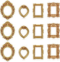 Miniature Dollhouse Mirror & Picture Frames Set 12 PCS Vintage Gold Resin Mini by Unknown