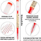 Japanese Style Red Gel Ink Pens, 0.35mm Extra Fine Point, No Smudge Quick Drying - Image 3