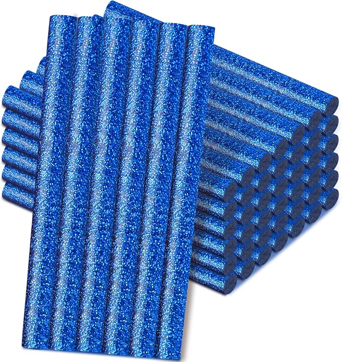 Manarty Glitter Sapphire Blue Hot Glue Stick, Adhesive EVA Glue Sticks by Manarty