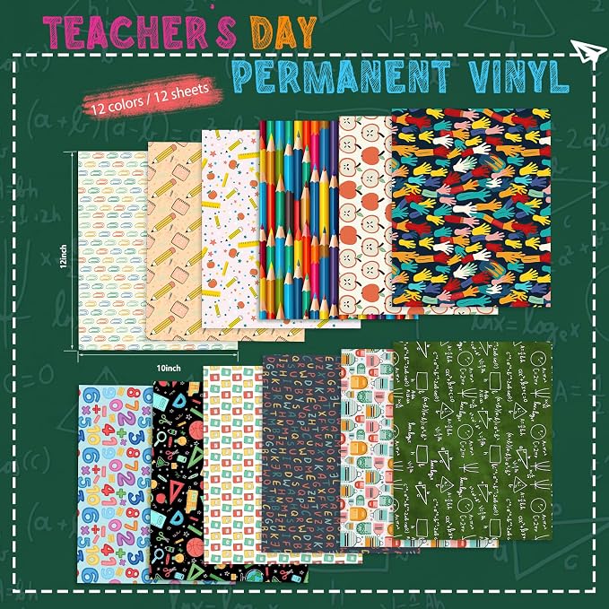 Tintnut School Permanent Vinyl Teachers Adhesive Vinyl 10 Sheets 12x10in | - Image 2