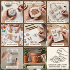 80 Pcs 3 Inch Small Nature Stencils, Reusable Flower Bird Butterfly Templates - Image 4