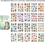 Scrapbook Fantasy Stickers 20 Sheets 240 Pre-Cut Washi Stickers - Image 3