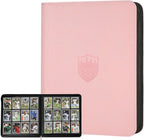 12 Pocket Ringless Side Loading Trading Card Binder, 720 Cards PU Fixed Page by GERMUN