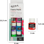 Mont Marte Permanent Fabric Paint Set 8 x 20ml Vivid Colours - Image 6