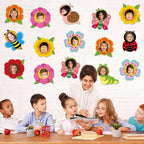60pcs Summer Flower Theme Cutouts Flowers Bulletin Board Decorations Colorful - Image 5