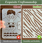 Texture Stencils for Crafts Reusable 9Pcs Stencils | DIY Art Painting Stencil - Image 3