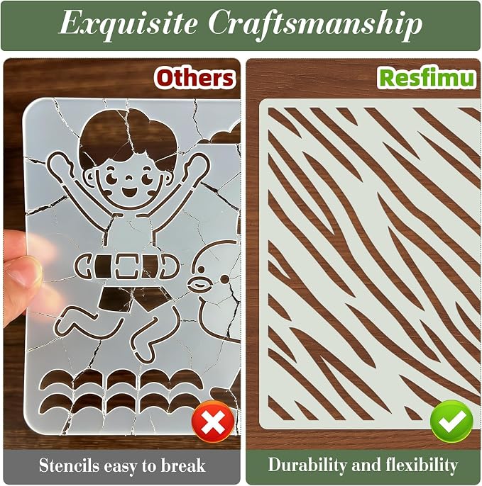 Texture Stencils for Crafts Reusable 9Pcs Stencils | DIY Art Painting Stencil - Image 3