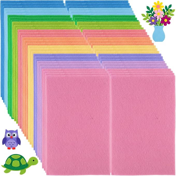 Peryiter 150 Pcs Back to School Pastel Felt Sheets Bulk by Peryiter