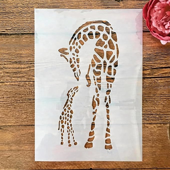 TIAMECH A4 Reusable Mum and Son Giraffe Stencil by TIAMECH