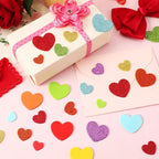 600Pcs Glitter Foam Heart Stickers Valentines Day Love Sticker | 3 Sizes - Image 3