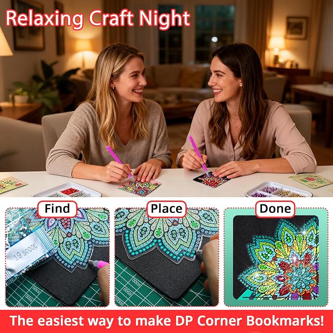 8 PC Diamond Art Corner Bookmarks Kit - Image 4