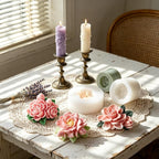4 Pcs 3D Flower Candle Silicone Molds, Gardenia Shape - Image 3